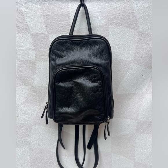Osgoode Marley Handbags - Osgoode Marley Cashmere Streetwear Black Leather Mini Backpack